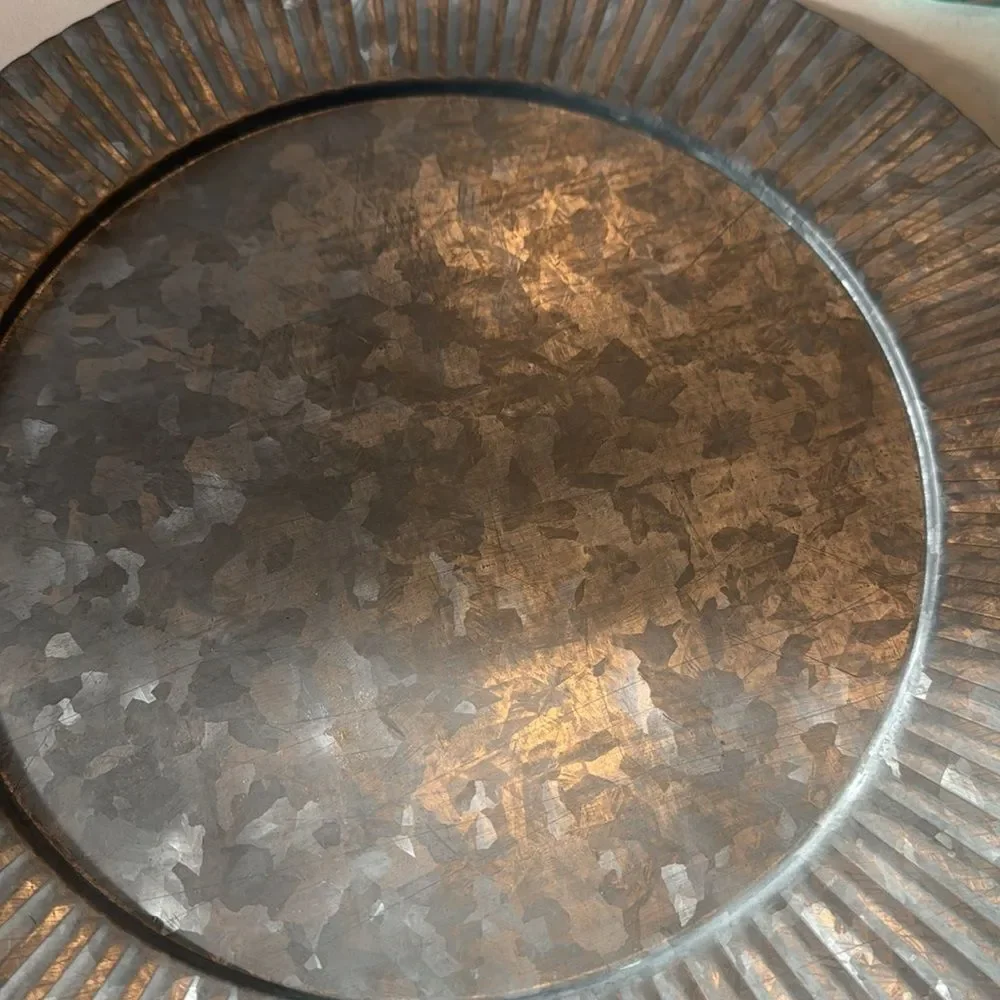 Crate & Barrel decker 6 galvanized chargers all have factory drilled ho…